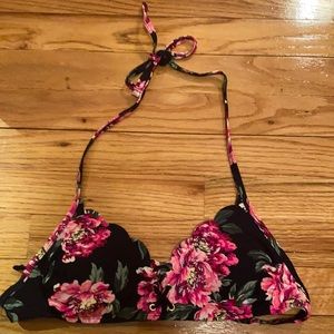 Navy Floral Bikini Top (XS)